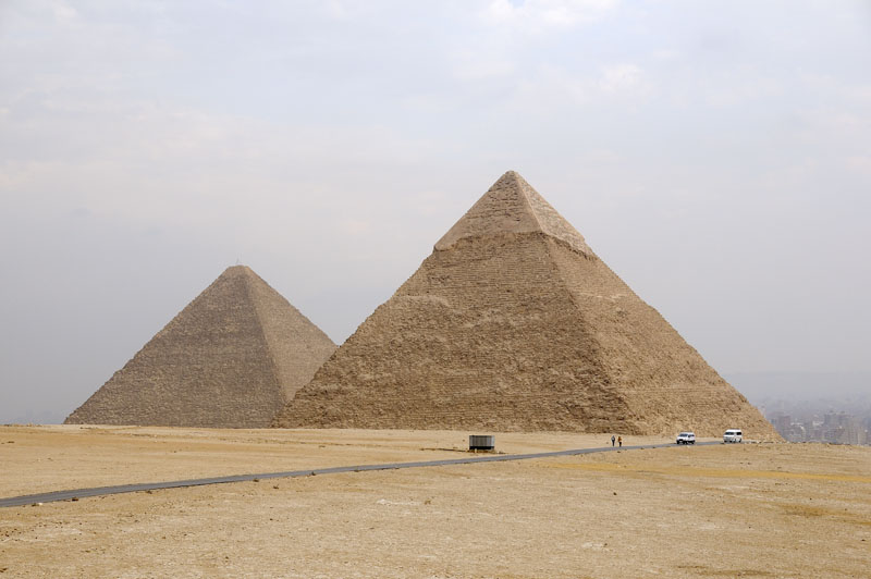 Great Pyramid and Pyramid of Khafre on the Giza Plateau