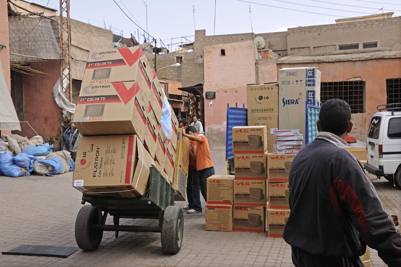Technology meets pushcart on the streets of Marrakech