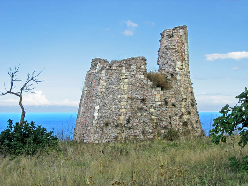 Ruin of Watchtower on Adriatic Sea Coastline