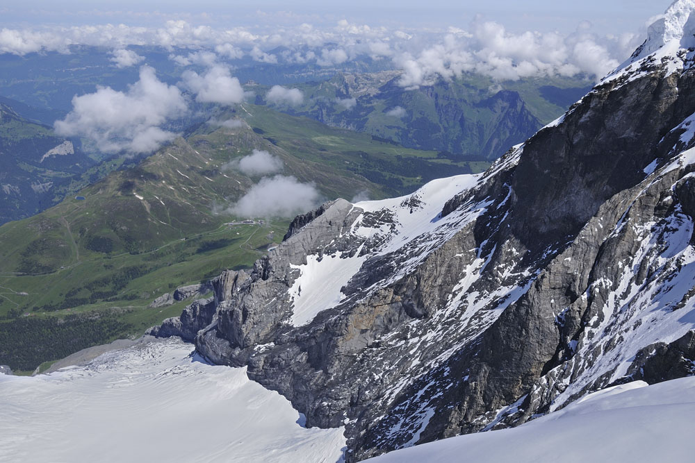 View into the valley from Jungfraujoch