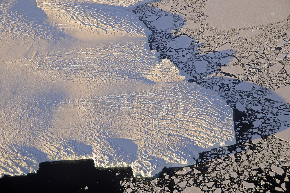 Glacier near Dumont d'Urville creeps toward the sea