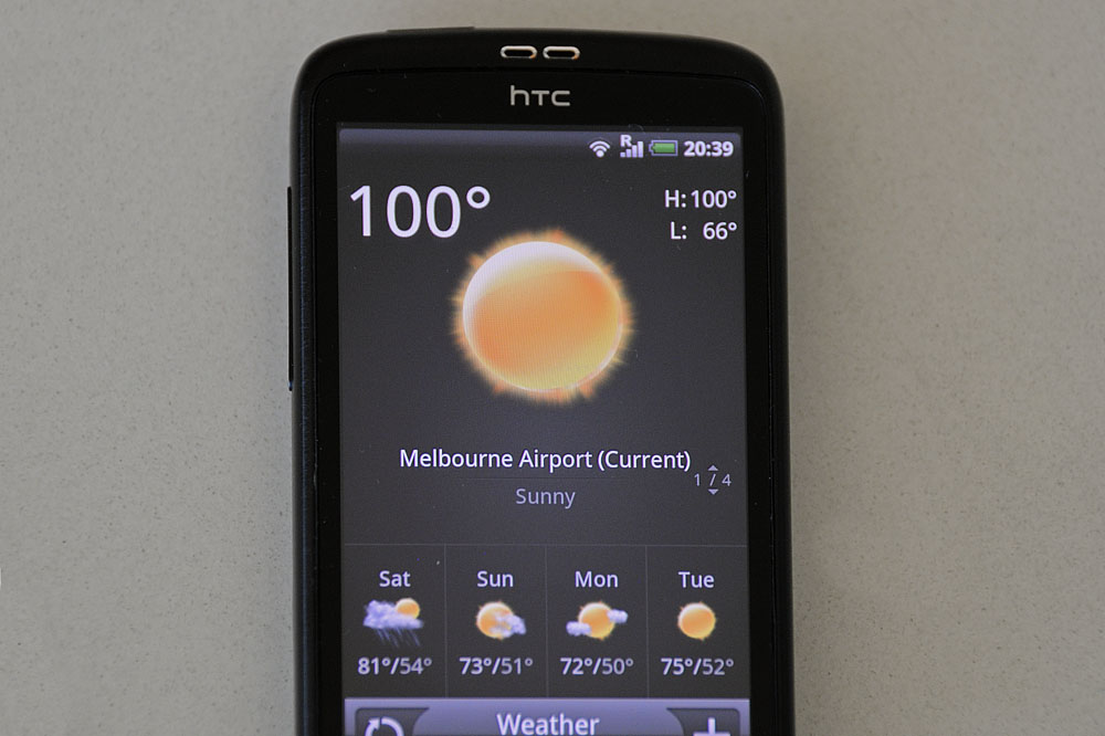 Weather conditions as we departed Melbourne