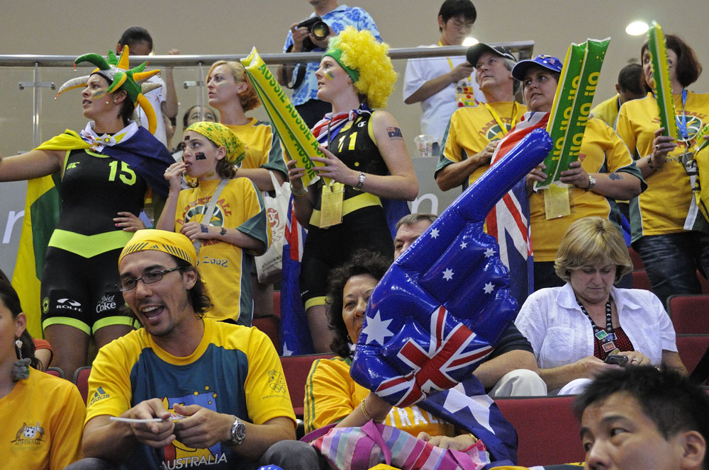 Fans at the women's basketball finals
