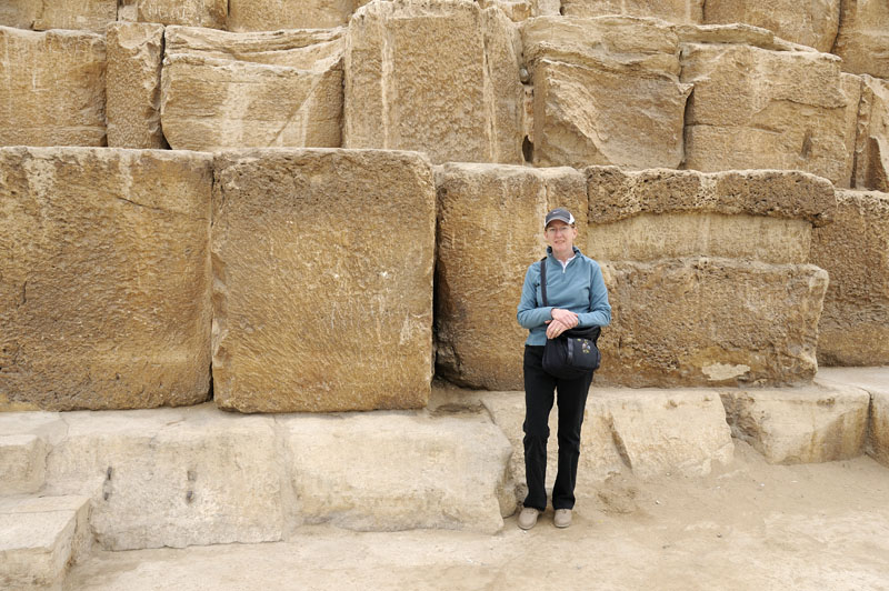 Mary standing by the side of the Great Pyramid