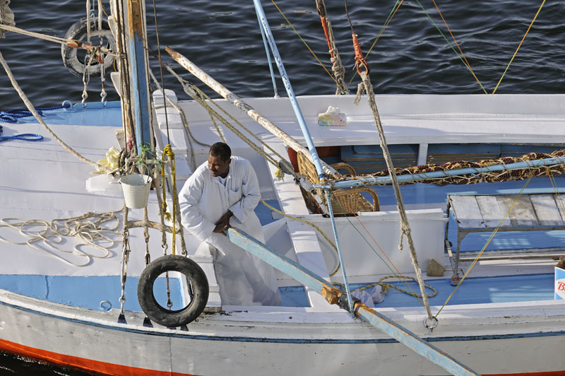 Rowing faluka on the Nile