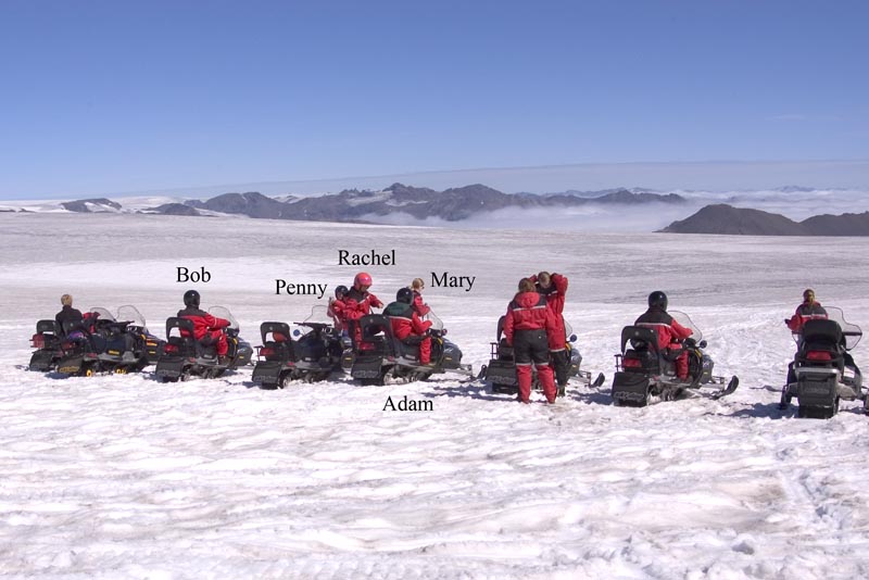 Snowmobiling on Vatnajökull Glacier