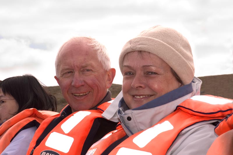 Bob and Penny at Jökulsárlón glacial lagoon