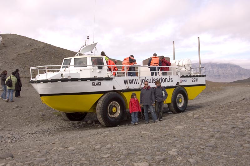 The boat used in the Jökulsárlón glacial lagoon