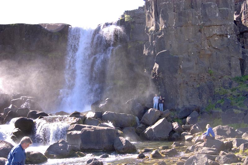 Tectonic rift, waterfall coming down North American Plate