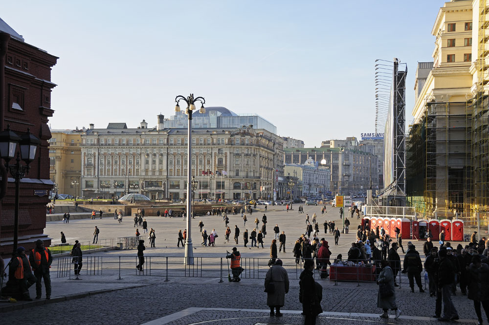 Near Red Square, looking up Tverskaya Street