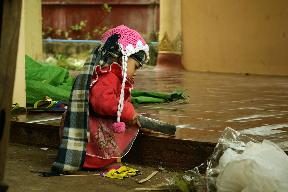 Child playing near the monastery