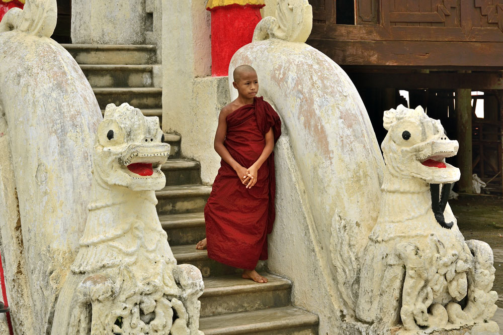 Novice monk at monastery
