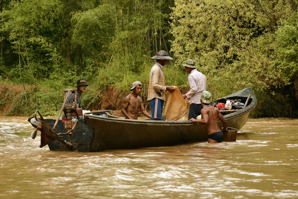Men at work in the river