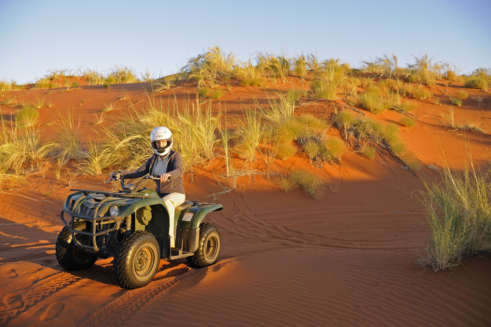 Riding dune buggies in the sand dunes