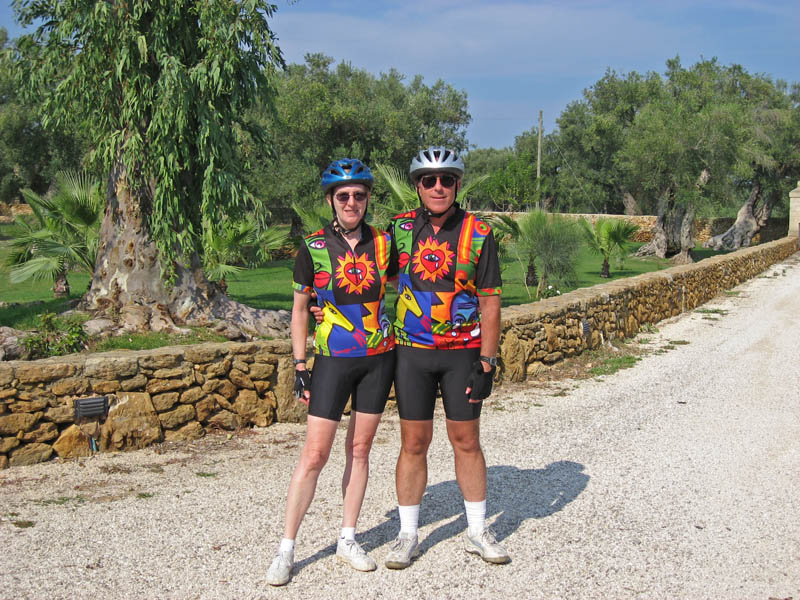 Mary and Jeff, dressed for bicycling