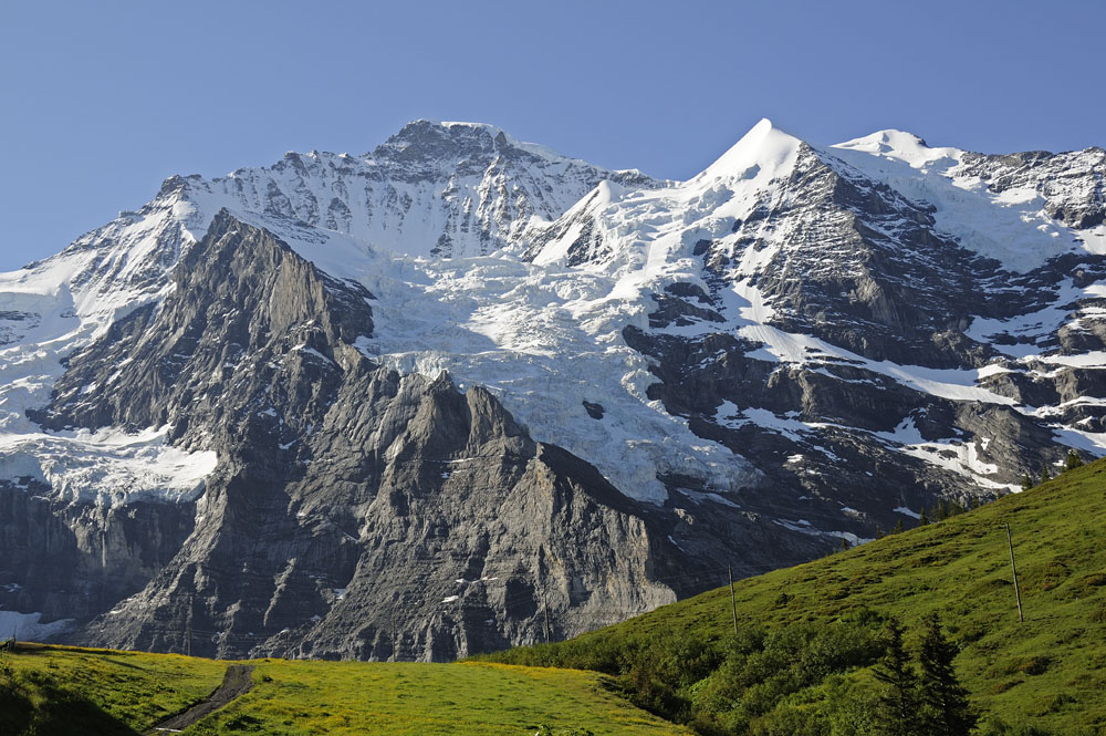 View from train between Wengen and Klein Scheidig