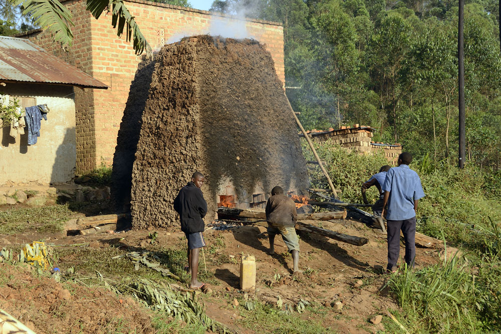 Making bricks by the roadside